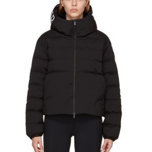 MONCLER Matt black down anwar jacket. Short style.